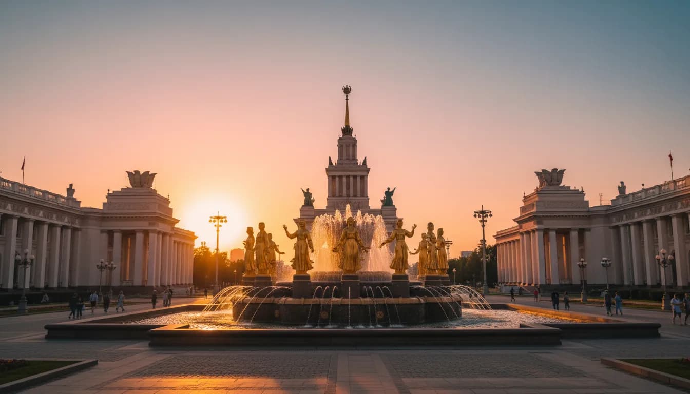 Центральная аллея и фонтаны ВДНХ